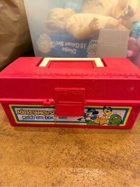Mickey Mouse Catch'em Box by Zebco Children's Fishing Tackle Box Red